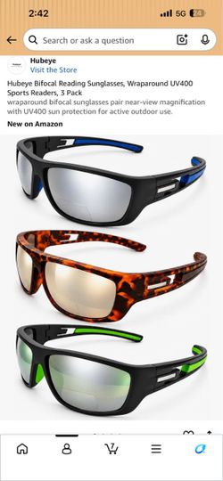 Hubeye Bifocal Reading Sunglasses - 3 Pack