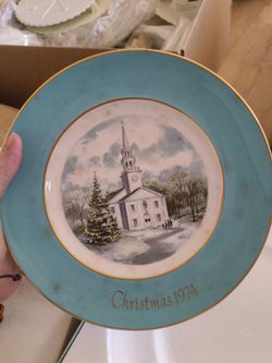 1974 Avon Christmas Plate Country Church
