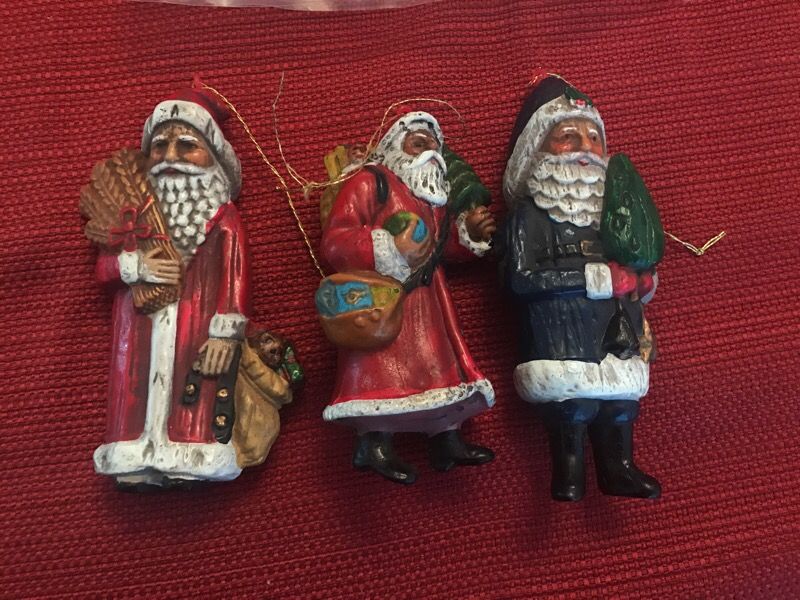 Old Santa ornaments