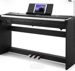 88-Key Digital Piano with Stand and Pedals