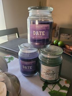 Candle-Lite Limited Edition Jar Candles Set of 3 plus 3 holiday warm night candles