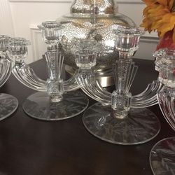 Candelabra- 4, crystal center piece $60 for all