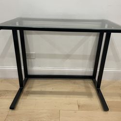 Glass And Metal Writing Or Computer Desk - 36” X 19 3/4”