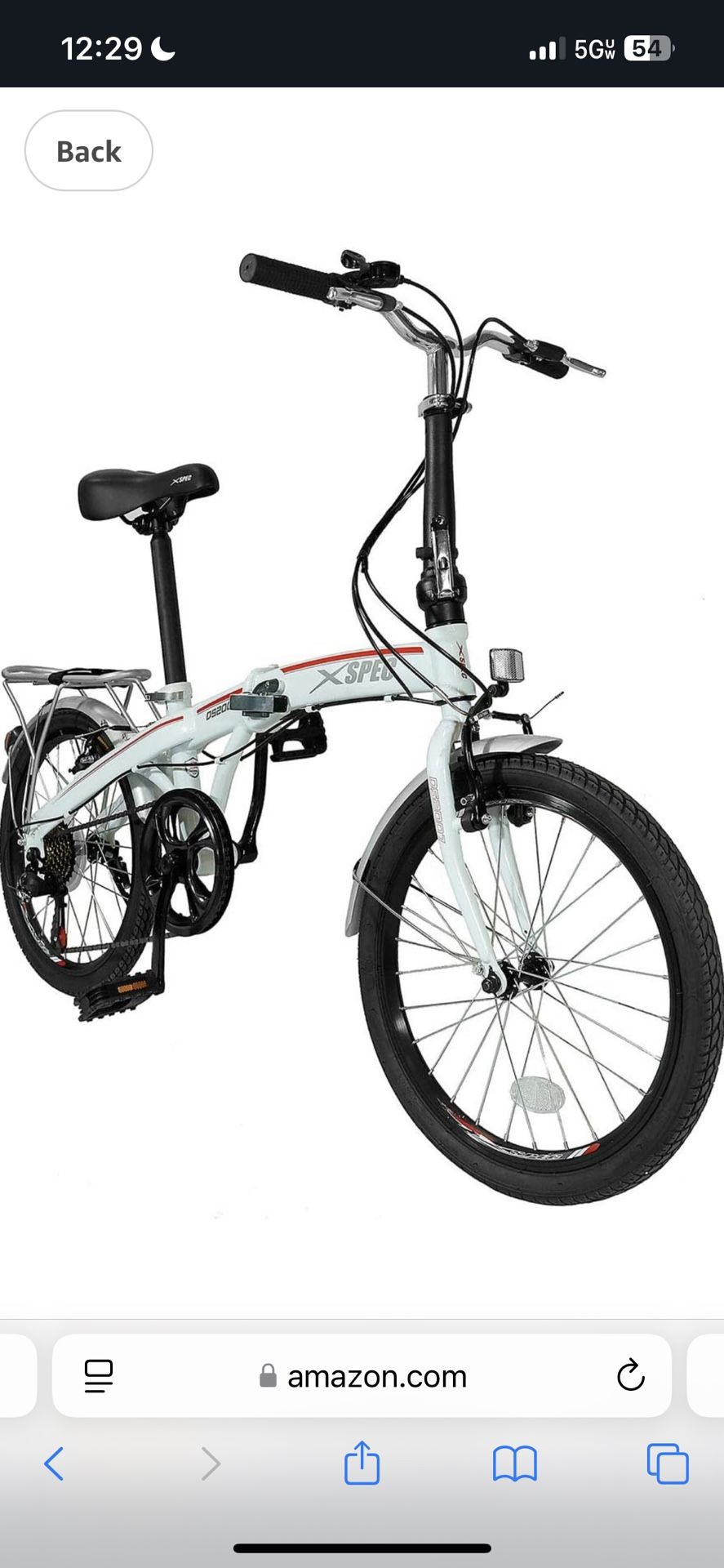 Xspec 20" 7 Speed Folding Compact City Commuter Bike, Black (NOT An Electric
