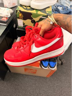 Men’s Size 9.5 Red/White Nike Air Forces