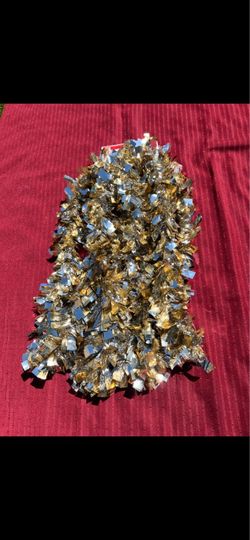 15ft Gold and Silver Metallic Tinsel Garland