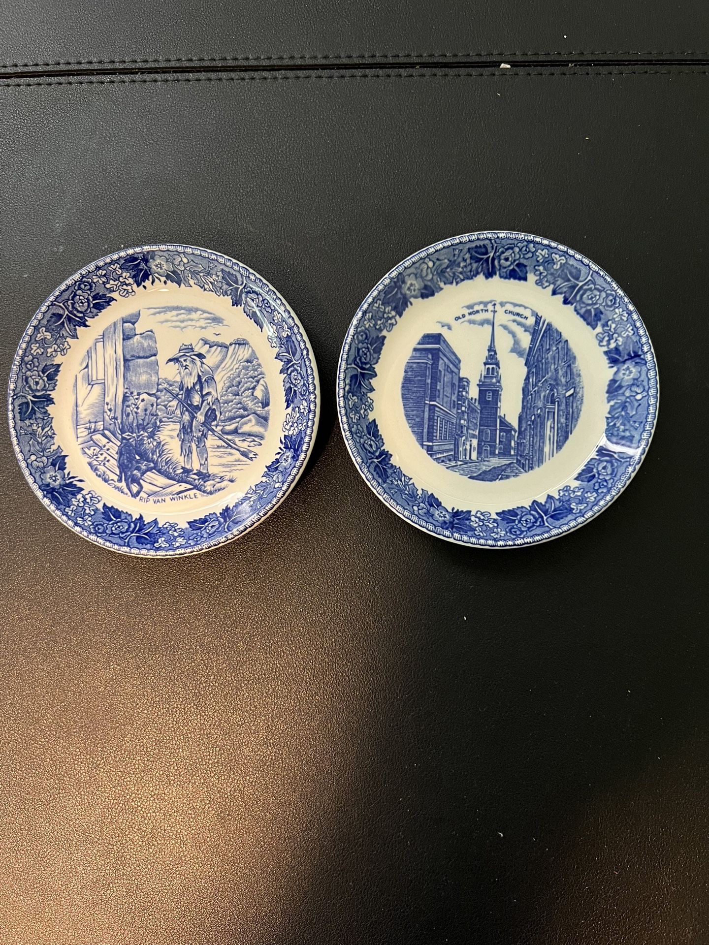 Old Staffordshire Vintage 1970s Rip Van Winkle & Old North Church Boston Dishes