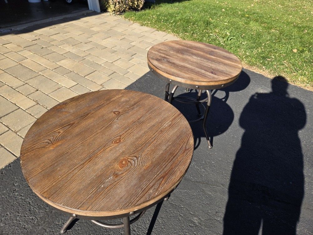 A Set Of Industrial End Tables