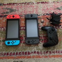 NINTENDO SWITCH WITH GAME AND CONTROLLER
