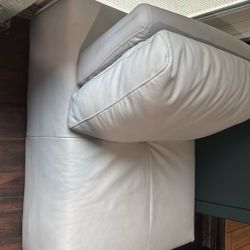 White Leather Couch 