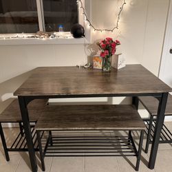 Table & stools & bench 