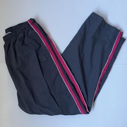 Women’s Wilson Classic Windbreaker Athletic Tracksuit Pants Sportswear Gray/Pink Size Large