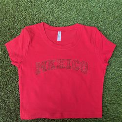 Mexico Rhinestone Baby Tee 