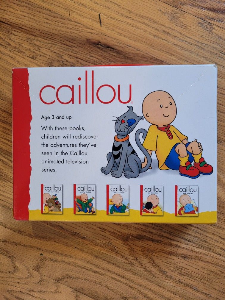 Caillou boxed set of 5 books age 3 and up for Sale in Bellevue, WA 