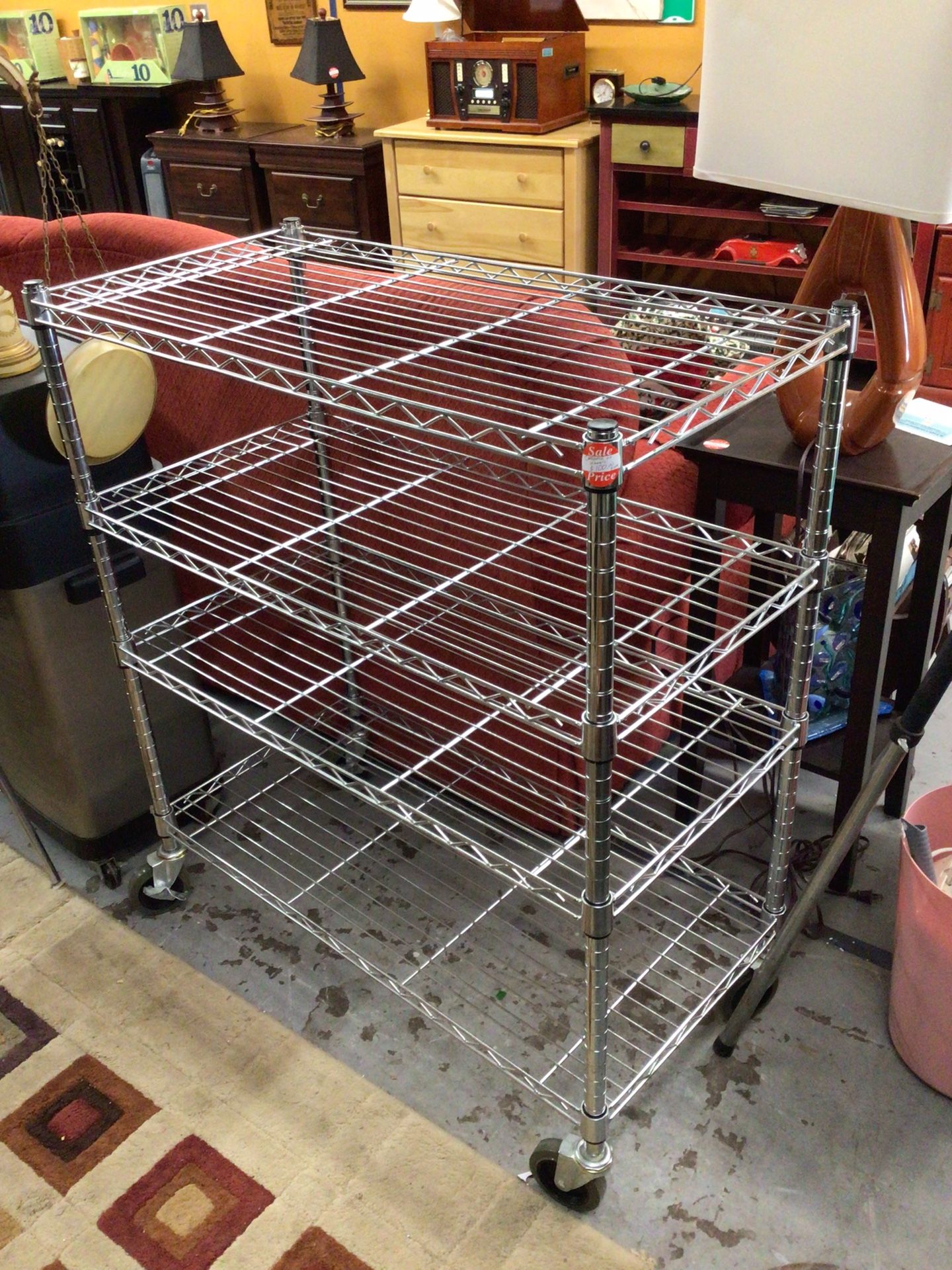 Chrome Shelves On Wheels For Sale 