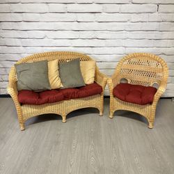 Pier 1 Wicker Chair & Loveseat