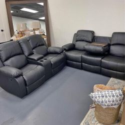 CLARK DALE RECLİNİNG LİVİNG ROOM SET SOFA AND LOVESEAT WİTH İNTEREST FREE PAYMENT OPTİONS 