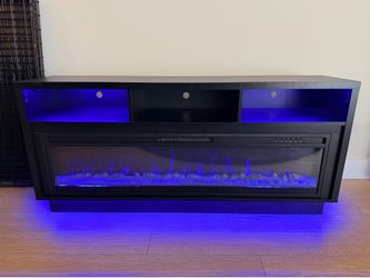 58’’ entertainment center with fireplace and heater