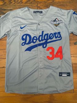 Blue , black or grey Los Angeles Dodgers, Valenzuela, World Series, Fernando, patch Nike jersey