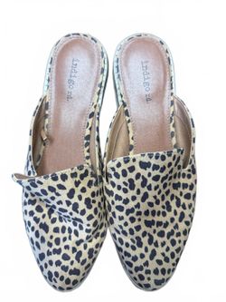 Indigo Rd Leopard Print Pointed Toe Mule Flats 9M