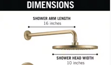 Bonacci Gold 1-Shower head Trim in Lumicoat Champagne Bronze