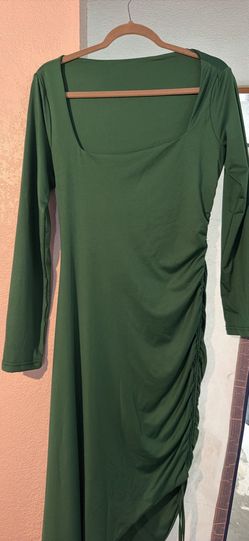 Green Long Sleeves Dress