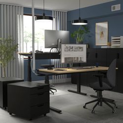 IKEA Sit-Stand Desk with Black Frame