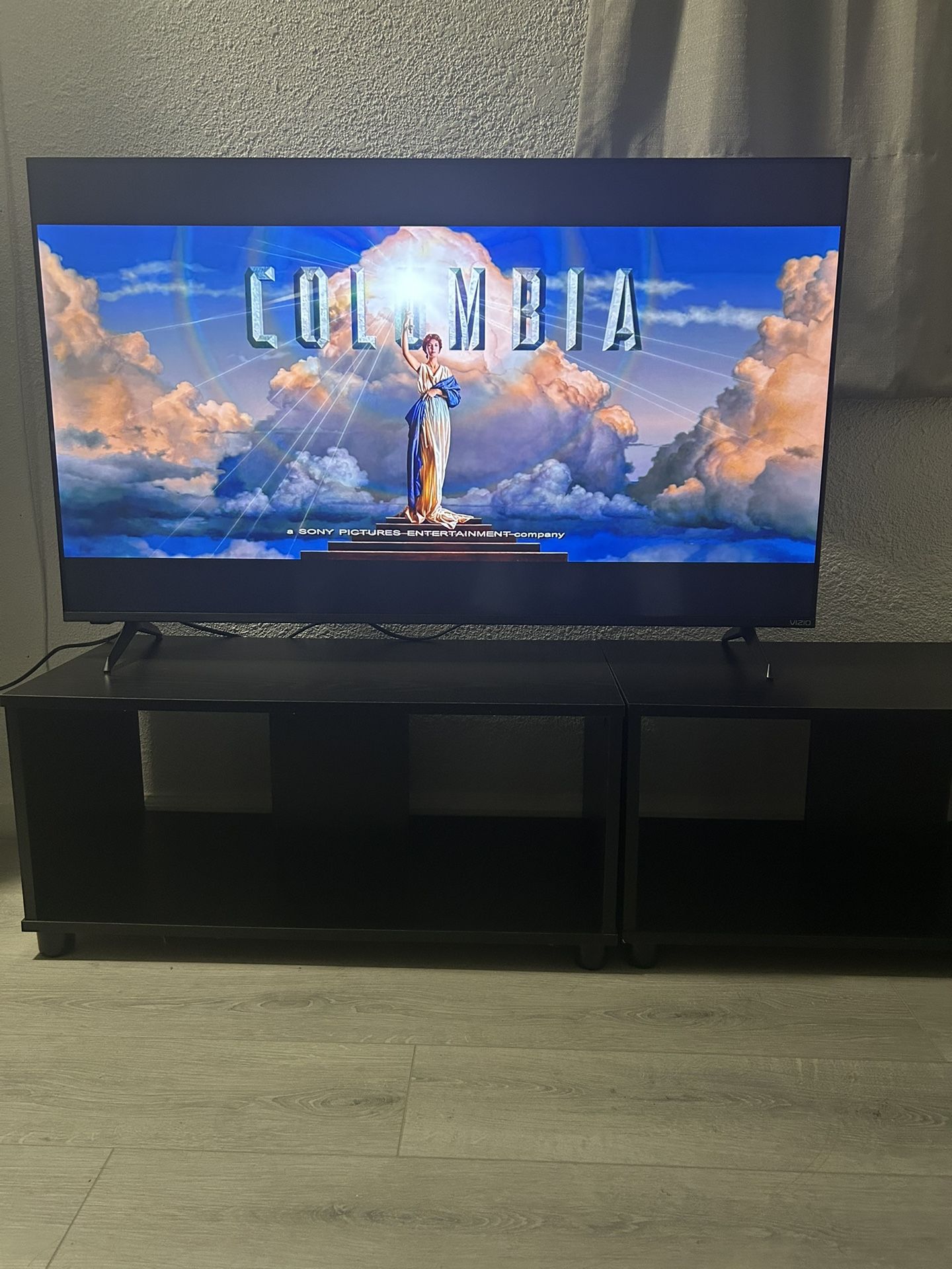 Set Of 2 Extra Large Adjustable TV Stand Black Color 631/2” Widht 15” Heght 16 Depht