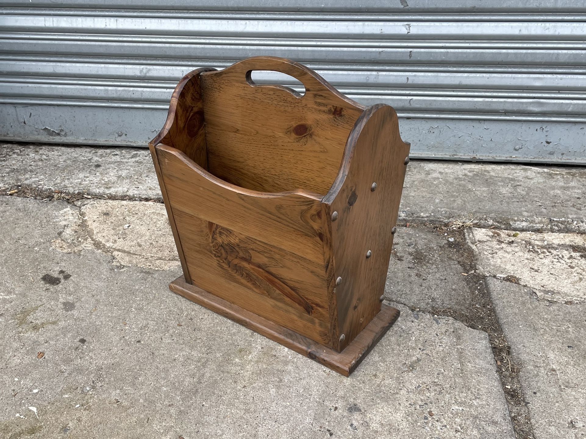 Vintage Wood Magazine Holder