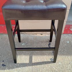 Dark Brown Faux Leather Barstool