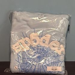 light blue spider hoodie size L