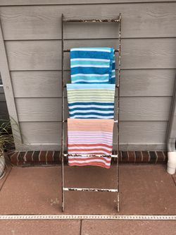 Shabby Chik pool side towel ladder