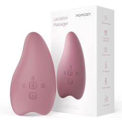 Momcozy Warming Lactation Massager 2-in-1, Soft Breast Massager for Breastfeeding, Heat + Vibration Adjustable for Clogged Ducts, Improve Milk Flow, E