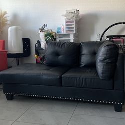 Black leather Couches two set
