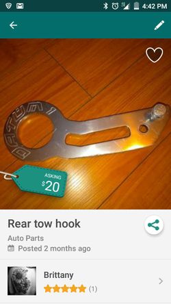 Rear tow hook