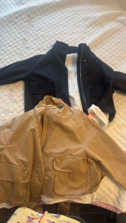 Navy and brown coat jacket never worn