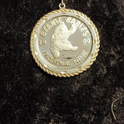 Beanie Baby Club Silver Coin Medallion  Pendant 