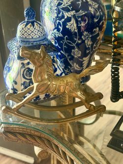 Brass rocking horse