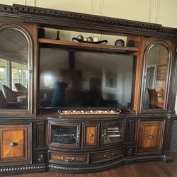 Solid wood entertainment center