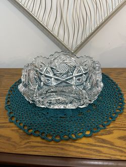 Antique Brilliant Cut Crystal Bowl
