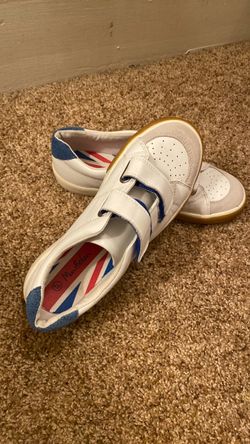 Mini Boden White Leather Sneakers with Velcro Strap