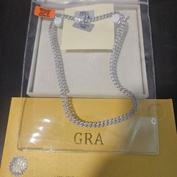GRA Certificate Moissanite 925 Miami Cuban Link 6MM 20 Inch Chain