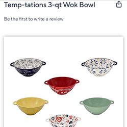 Temptations Carved Willow 3qt Wok bowl