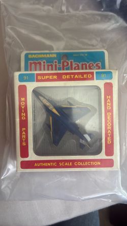 Bachmann Mini-Planes model of the U.S. Navy Blue Angels F-18 Hornet.