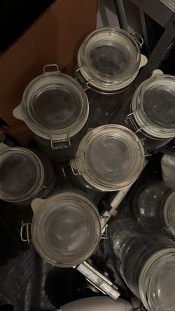 Glass Clamp (12) Mason Jars Lid Storage Jars Set Glass