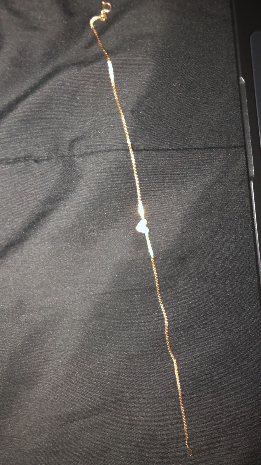 14k gold anklet with heart