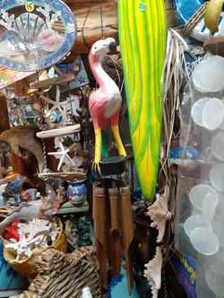Pink flamingo bamboo windchime