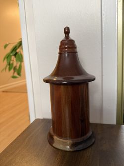 Wood Covered Bottle Vintage decor 