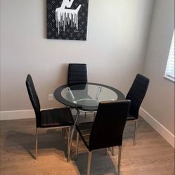 New DINING ROOM SET Comedor Nuevo Dinning Table With Chairs Glass Table 