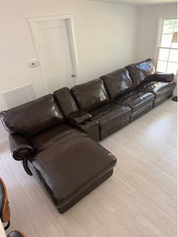 Genuine Leather Reclining Sofa - $499